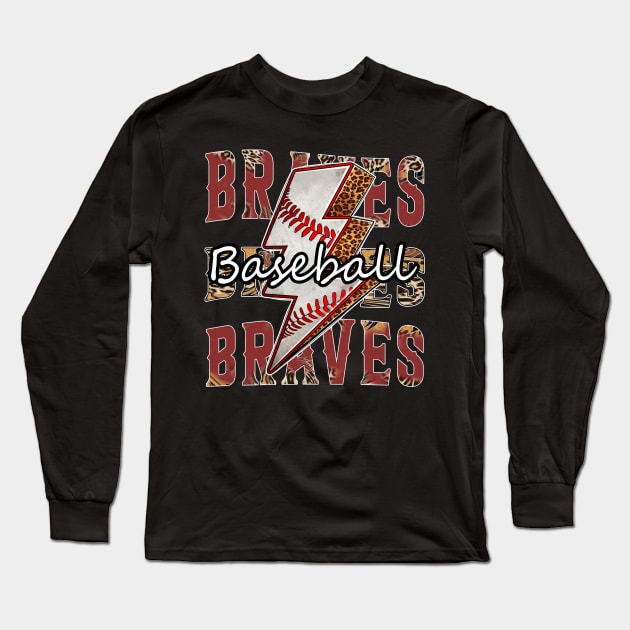 Graphic Baseball Braves Proud Name Team Vintage Long Sleeve T-Shirt by WholesomeFood